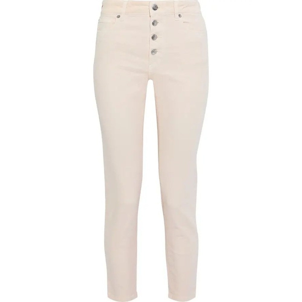 IRO Paris Sorbon 20S High Rise‎ Button Fly Jeans Cream Blush Slim Crop Sz 26